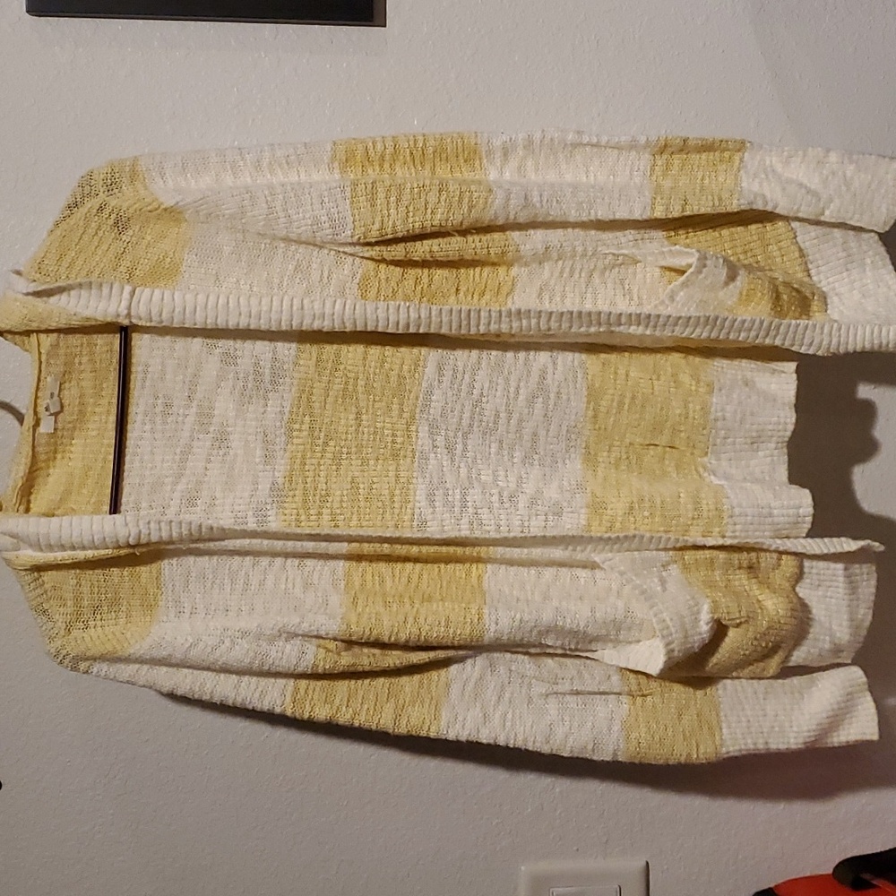 ☀️Yellow and White Striped Cardigan-medium